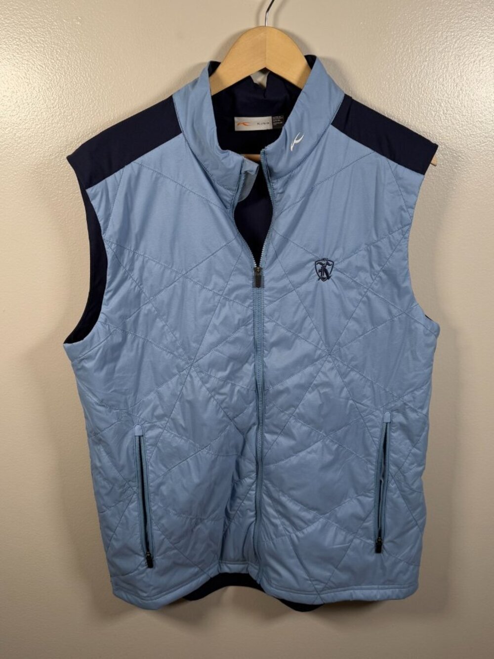 Kjus Retention Vest Mens Size XL Blue Golf Water Repellent Lightweight Active